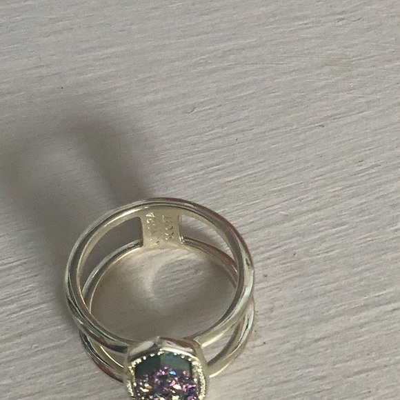 Kendra Scott NWOT Elyse Muti-Colored Drusy Ring. Gold - Picture 5 of 8